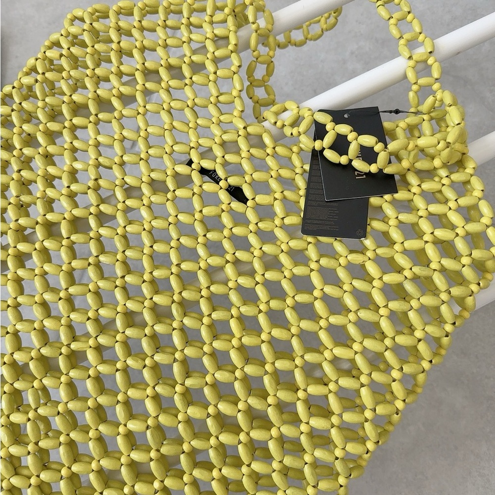 Forever 21 Yellow Mesh Tote Bag - Picture 2 of 4